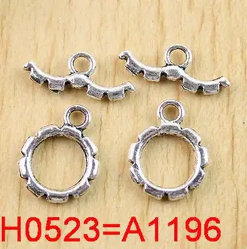10 комплектов 13 мм стержень19 мм тибетская серебряная застежка-тумблер H0523