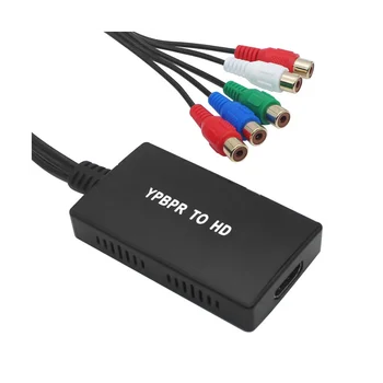 1080P Компонент-HDMI-совместимый преобразователь YPBPR RGB + R/L Аудио-совместимый адаптер в HDMI-совместимый 5RCA в HDMI-совместимый