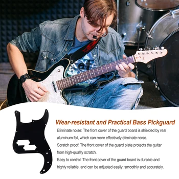 11 Bass Pickguard с покрытием на поверхности Передняя крышка Многоразовая скретч-пластина Точный защитный кожух для 4-струнных стандартных аксессуаров