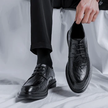 2023 Мода Удобный дизайн Кожаные мужские классические туфли Формальная деловая офисная обувь Элегантная мужская классическая обувь