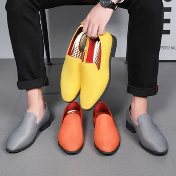 2024 Новая модная обувь для платья большой размер 38-48 сетчатая ткань повседневная мужская легкая нога четыре сезона легкий набор для ног ленивые мокасины мужская обувь