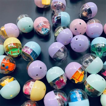 5 шт. / комплект Макарон 47 мм * 55 мм Пластиковые сиамские капсулы Игрушечные мячи с различными игрушками Ramdom Mix Для торгового автомата Забавное яйцо