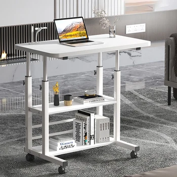 80x40x89 см Мобильный стол для ноутбука с колесиками Регулируемые по высоте портативные стоячие столы Рабочий стол для прикроватной мебели в комнате