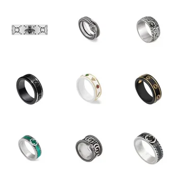 925 стерлинговое серебро винтаж двойное g парное кольцо высокое качество мода змея эмаль керамические мужские и женские кольца бесплатная доставка