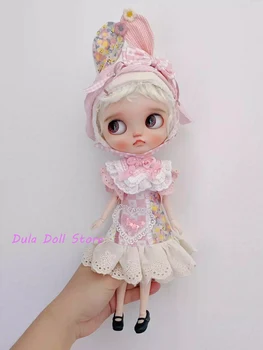 Dula Doll Платье Одежда Розовое платье с кроликом Blythe ob24 ob22 Azone Licca ICY JerryB 1/6 Bjd Аксессуары для кукол