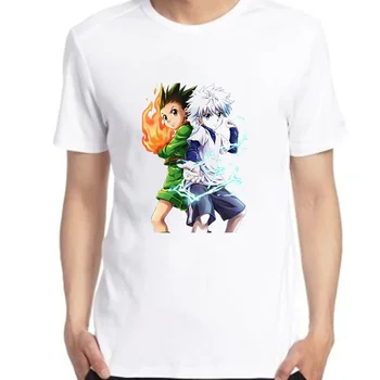 Hunter Hunter Японское аниме Freecss Killua Hunters Повседневная футболка Футболки с коротким рукавом Футболки с графическим рисунком Летняя мужская одежда
