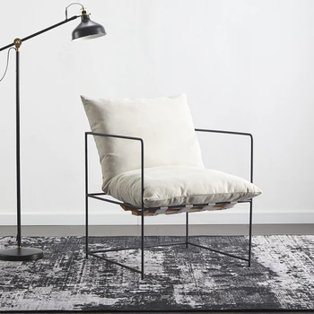 Nordic Односпальный диван Ленивый роскошный железный обеденный стул Современная гостиная Дизайнерская мебель Библиотечная мебель для переговоров