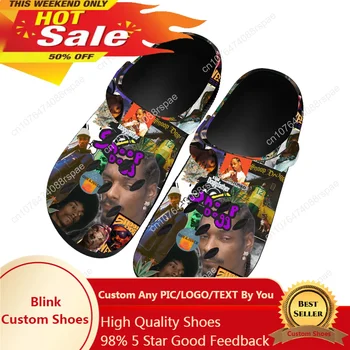  Snoop Dogg Домашние сабо Изготовленные на заказ Водная обувь Мужская Женская Подростковая Обувь Сад Сабо Индивидуальные Дышащие Пляжные Тапочки Черный