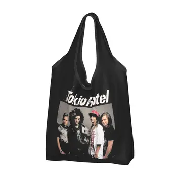 Tokio Hotel Rock Metal Band Многоразовые сумки для покупок Складные 50 фунтов Грузоподъемность Музыкальная эко-сумка Экологичный Экологичный