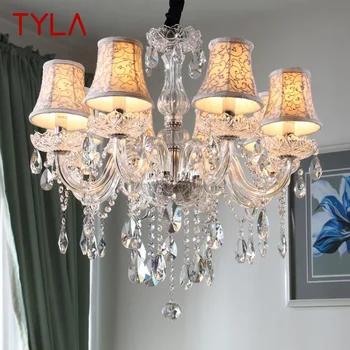 TYLA Роскошный стиль Хрустальный подвесной светильник Европейская лампа для свечей Искусство Гостиная Ресторан Спальня Вилла Люстра