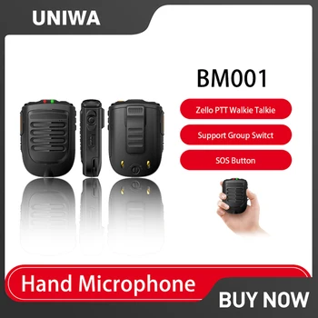 UNIWA BM001 Zello PTT Walkie Talkie Apps Поддержка ручного микрофона Bluetooth Наушники PPT Группа мобильных телефонов Switct SOS Кнопка POC