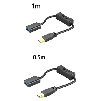 USB3.0 Удлинительный кабель с переключателем Прямая головка для USB-вентилятора Светодиодный свет Вождение Диктофон Диктофон Кабель питания данных Простая установка
