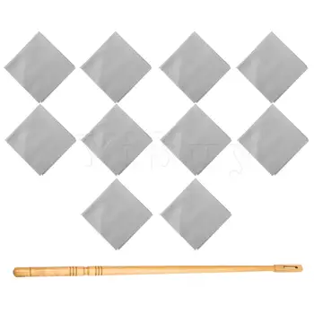 YIBUY 11 шт. Палочка для обслуживания флейты из натурального дерева с полировальной тканью 200 мм