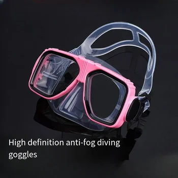 Большая рама HD Водонепроницаемые водонепроницаемые очки для дайвинга с защитой от запотевания, очки для дайвинга с жидким силиконом Снаряжение для подводного плавания Очки для дайвинга для взрослых
