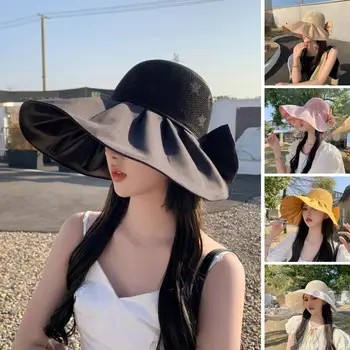  Большая шляпа от солнца Женская шляпа от солнца Стильные женские сверхлегкие шляпы от солнца с широкими полями Однотонный козырек для лета для женщин