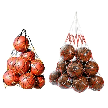  Большой размер сетчатой сумки для хранения спортивных мячей Баскетбольные носители Футбольная сумка для хранения