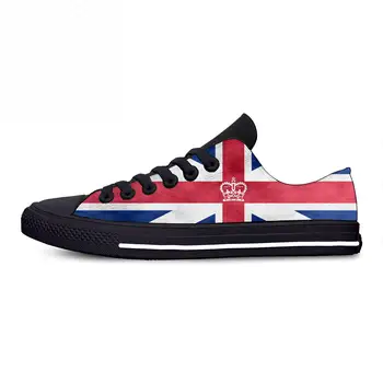 Великобритания Британский флаг Соединенного Королевства Юнион Джек Великобритания Повседневная тканевая обувь Низкий верх Легкий дышащий 3D-принт Мужчины и женщины Кроссовки