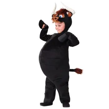 День защиты детей Животный бык Ролевая игра Cos Хэллоуин Карнавал Сценические шоу Дети Косплей Животные Cos Черные быки Костюмы