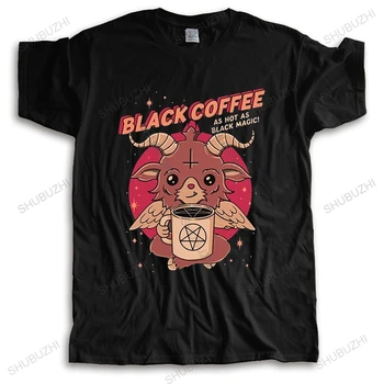 Забавная футболка Baphomet Evil Demon Мужская хлопковая футболка Люцифер Козел Футболка Футболка с короткими рукавами Уличная футболка Одежда