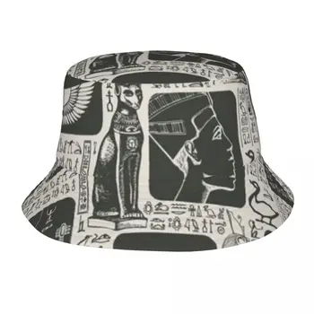 Иероглифы Древний Египет Ведро Шляпа Боб Рыбак Кепка На открытом воздухе Путешествия Солнце Козырек Мода Панама