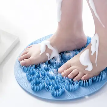 коврик для ванны Дизайн присоски Противоскользящий быстросохнущий Протирание назад Круглая щетка Отшелушивающий душ Массаж Скребок для ног Коврик для ног Ежедневное использование