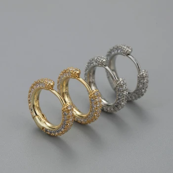  Минималистичные серьги-кольца из диоксида циркония Золото Серебряного цвета Серьги-кольца для женщин и девочек Классические маленькие Huggie Тонкие серьги-кольца Пирсинг Ювелирные изделия