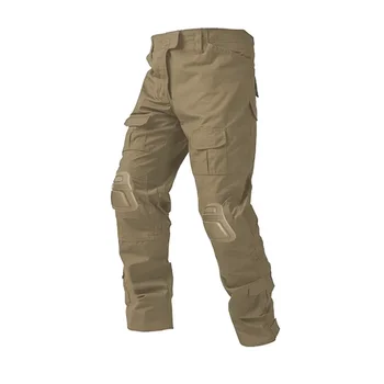 Мужские военные тактические CP Зеленые камуфляжные брюки-карго Пейнтбольные боевые брюки армии США с наколенниками Страйкбольная рабочая одежда