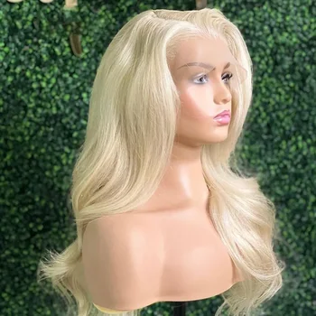 Мягкий предварительно выщипанный пепельный блондин180Плотность 26-дюймовый длинный кружевной парик для тела для чернокожих женщин с детскими волосами без клея ежедневно