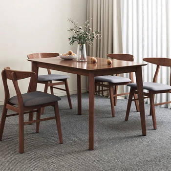 Набор деревянных обеденных столов для домашнего ресторана, гостиницы, столовой, набор мебели с 4, 6, 8 местами и стульями