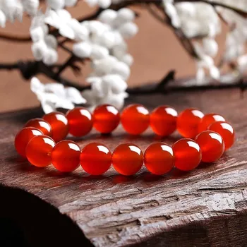 Натуральный аутентичный браслет из агата и сернелики женские бусины красные и черные бисерные мужские с бусинами многокруговой год животного