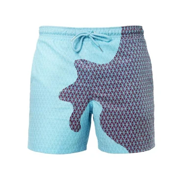 Пляжные шорты Летние мужские пляжные брюки с изменением цвета Плавки Шорты Быстросохнущие шорты для плавания