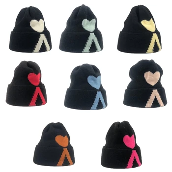 Повседневная вязаная шапка Мода Студенты Теплая Корейская Версия Любви Вязание Шапочка Всематчевая Осень Зима Для Мужчин Женщин