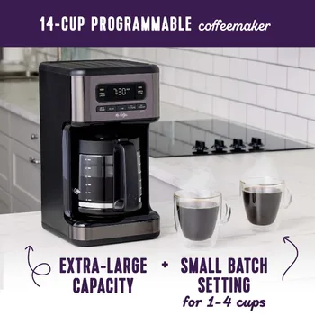  Программируемая кофеварка Mr. Coffee® на 14 чашек, кофеварка из темной нержавеющей стали