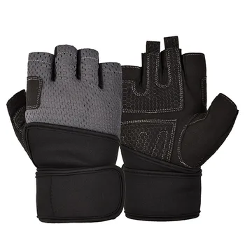 Регулируемые перчатки для фитнеса Противоскользящие перчатки на половину пальца для мужчин