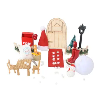 Рождественские миниатюрные аксессуары для кукольного домика DIY Кукольный домик в масштабе 1/12 Рождественское украшение для праздничных праздничных декораций