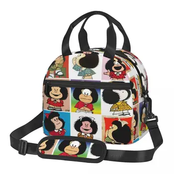 Симпатичная Mafalda Аниме Изолированная сумка для ланча для женщин Кино Юмор Многоразовый кулер Термо Еда Ланч Бокс Работа Школа Путешествия