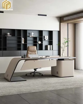 Современный и минималистичный письменный стол, угловой офисный стол, компьютерный стол, ресепшн салона красоты и консультационная стойка