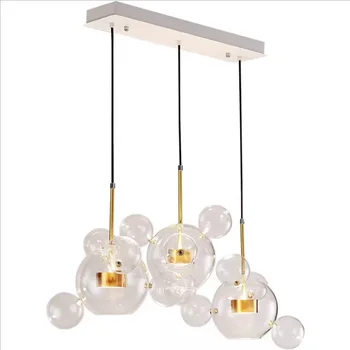 Современный прозрачный стеклянный подвесной светильник для гостиной пузырьковый стеклянный подвесной светильник люстра для домашнего декора столовой