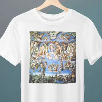 Страшный суд, потолок Сикстинской капеллы, картина Микеланджело, футболка унисекс, художественная футболка, для нее, для него, любитель искусства