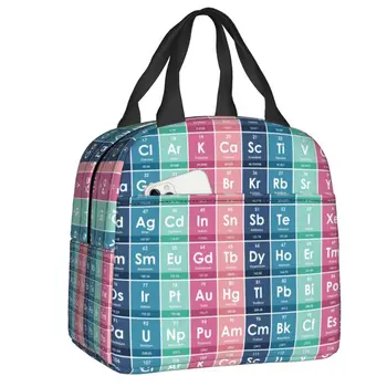 Элементы таблицы Менделеева Термоизолированная сумка для обеда Женское образование Студент Многоразовая сумка для обеда для школьной коробки
